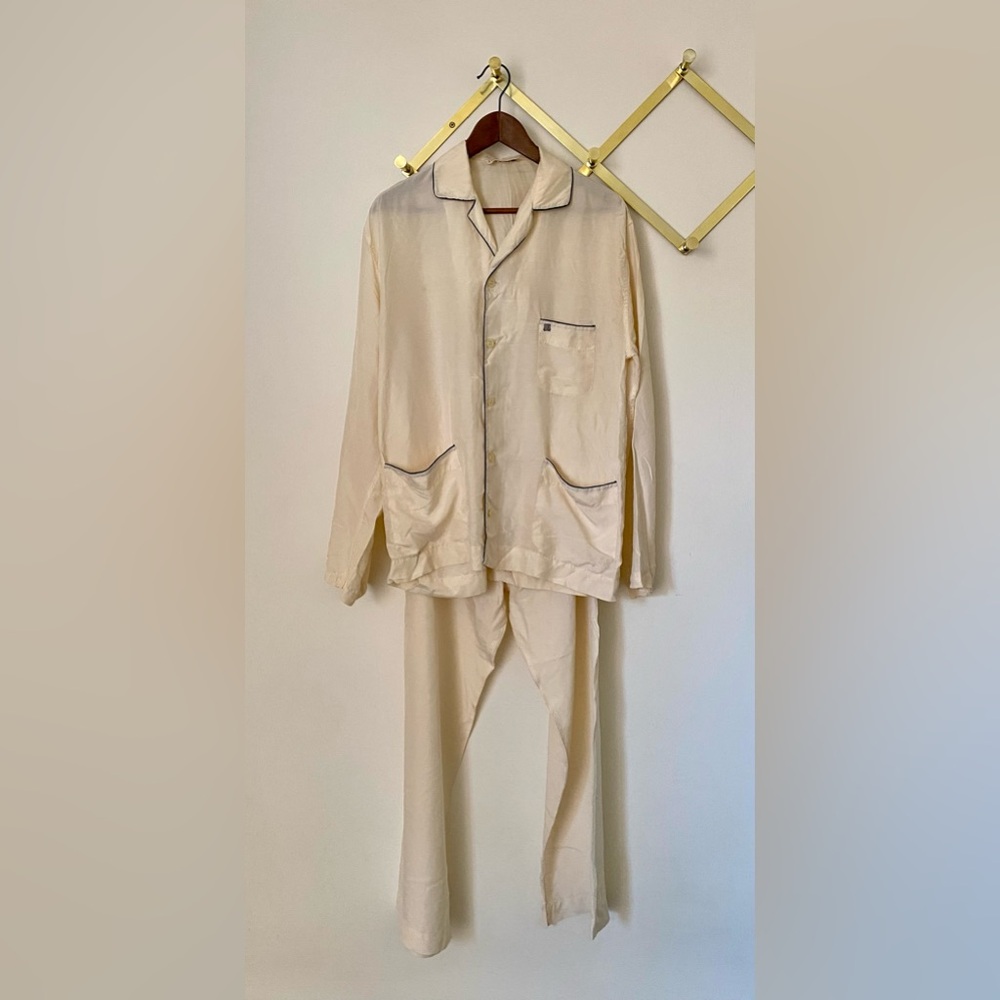 Lanvin vintage crème silk pajamas